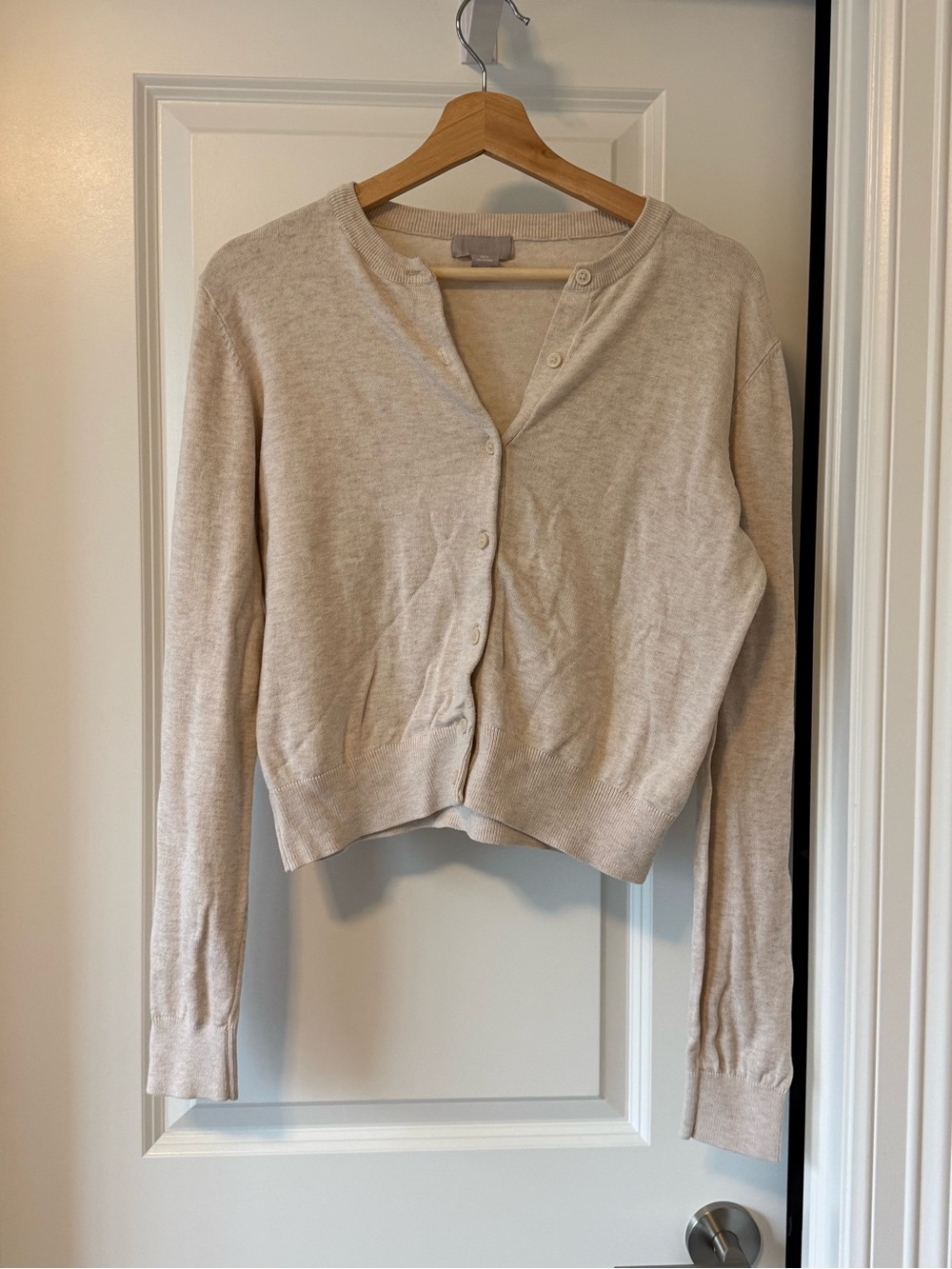 H&M Light Beige Button-Front Women's Cardigan